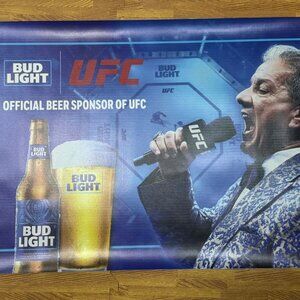 Bud Light UFC Octagon Banner Official Sponsor MMA Beer Bar Decor 36x24